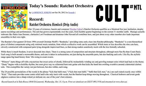 Ratchet Orchestra Cult Review