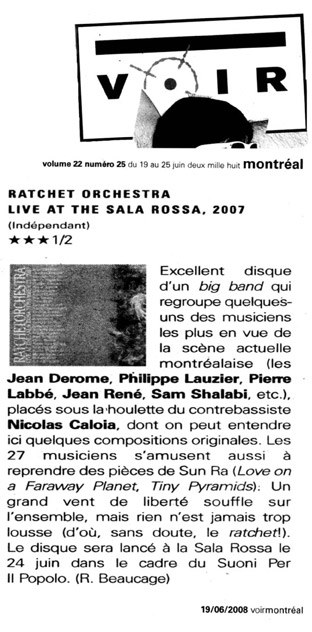 Ratchet Orchestra Press-Voir